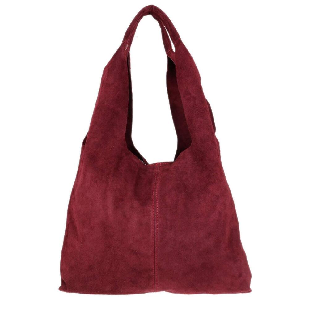 8427 Plain Open Shoulder Bag Burgundy